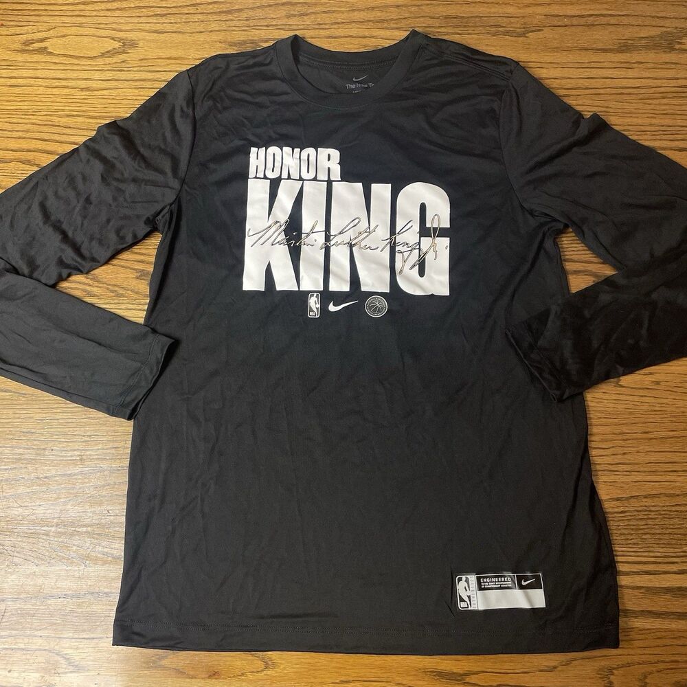 NEW Nike NBA Team Issued MLK Honor King Long Sleeve Dri-Fit Shooting Shirt Small